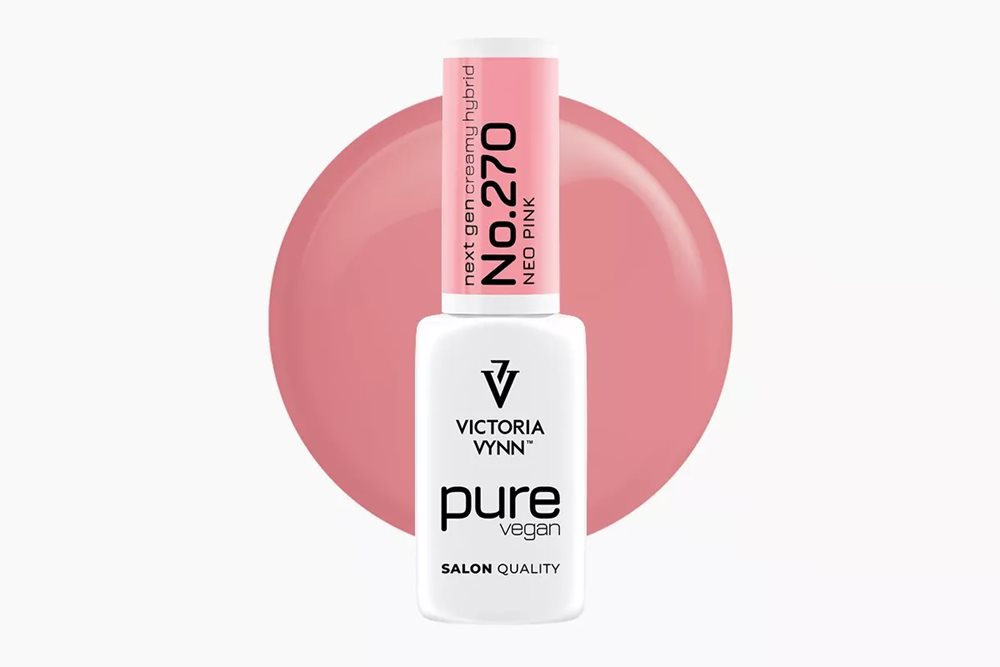 PURE VEGAN CREAMY HYBRID 270 Neo Pink 8 ml - lakier hybrydowy