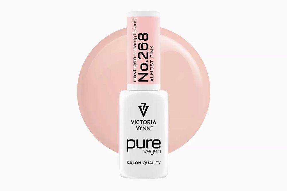 PURE VEGAN CREAMY HYBRID 268 Almost Pink 8 ml - lakier hybrydowy