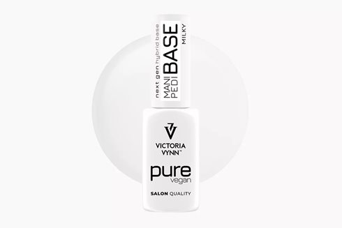 PURE VEGAN MANI PEDI BASE Milky 8 ml - baza hybrydowa
