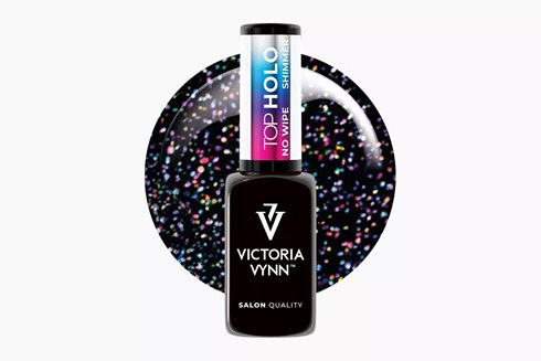 GEL POLISH TOP Shimmer Holo No Wipe 8 ml - top hybrydowy z drobinkami