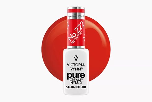 PURE CREAMY HYBRID 222 Red Tattoo 8 ml - lakier hybrydowy