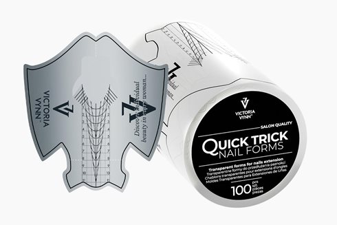 QUICK TRICK NAIL FORMS Transparent 100 pcs - szablony do paznokci