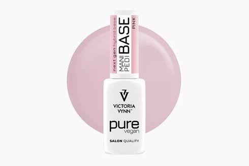 PURE VEGAN MANI PEDI BASE Pink 8 ml - baza hybrydowa