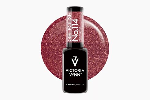 GEL POLISH 114 Pinky Glitter 8 ml - lakier hybrydowy