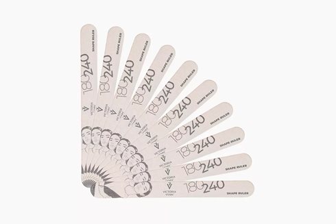 NAIL FILE SHAPE RULER 10 pcs Straight Slim 180/240 - pilnik do paznokci