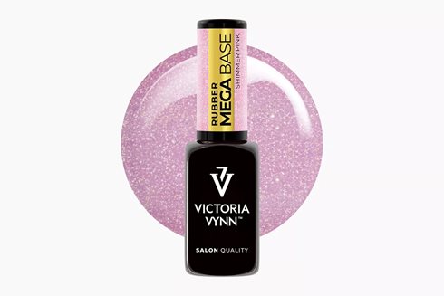 MEGA BASE Shimmer Pink 8 ml - baza hybrydowa do nadbudowy