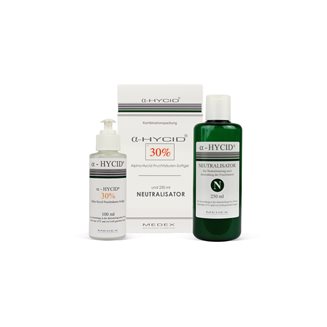 Żel α-Hycid 30% pH 1.4 + Neutralizator 100 ml + 250 ml - zestaw do peelingu kwasowego