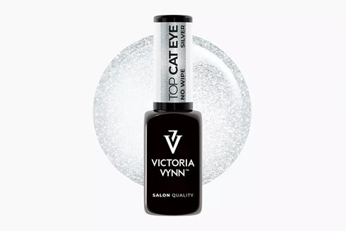 GEL POLISH Top Silver Cat Eye No Wipe 8 ml - top hybrydowy